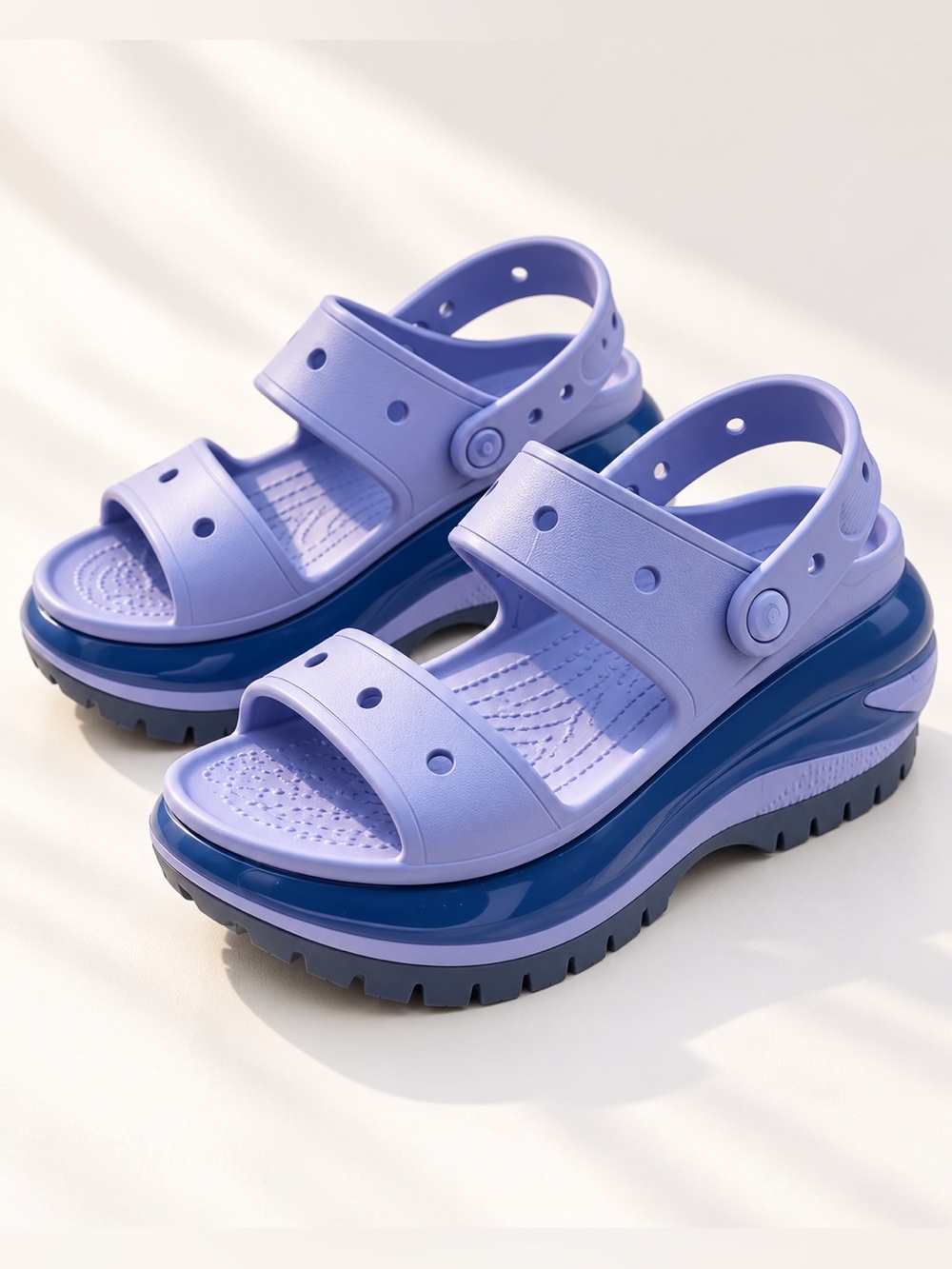 NWT Crocs Mega Crush Sandals Lavender Blue Platform NWT Women’s 7 Y2K Trendy
